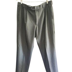 ROUNDTREE & YORKEE -TRAVEL SMART- MEN GREY PLEAT FRONT DRESS PANT SIZE 38X30
